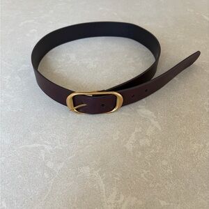 Aritzia Belt with Gold Buckle - Brown